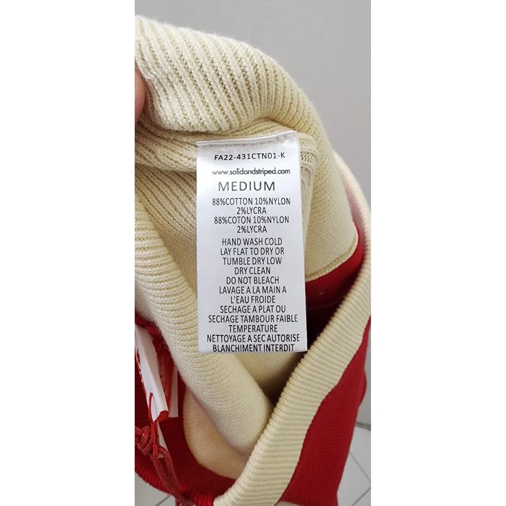 Solid & Striped The Anna Mini Skirt Red Cream Colorblock Knit Button Front M NEW